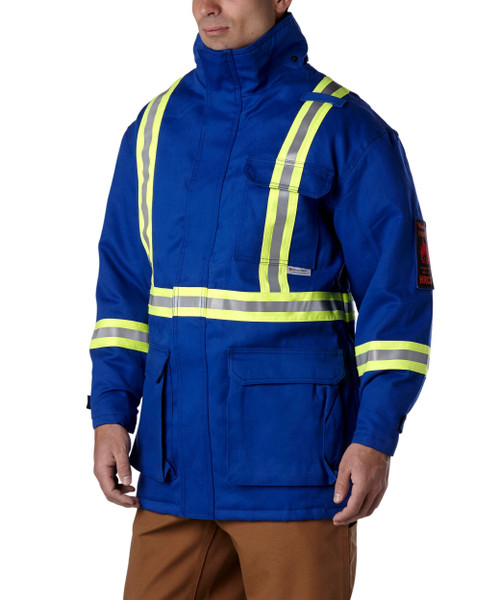*Carvel Electric* Royal Blue Firewall FR Striped Insulated Parka | Viking (2 Logo + Name)