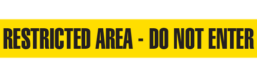 RESTRICT AREA DNE Barricade Tape  - Contractor Grade (Pack of 12 Rolls)