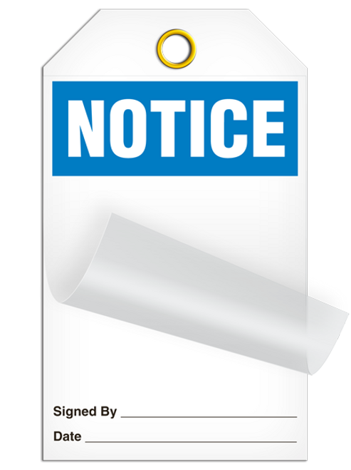 Self Laminating Tag - NOTICE - 24/pkg