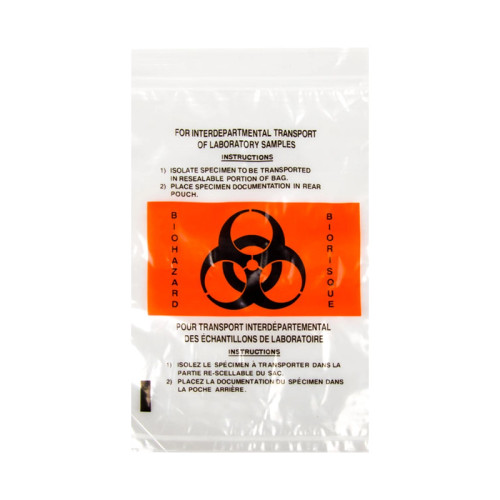 Bio-Hazard Clear Bag - Resealable - 15 x 22.5cm - 100/Bag Bio-Hazard Clear Bag - Resealable - 15 x 22.5cm - 100/Bag