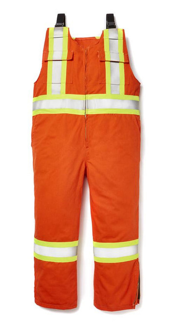 Clearance FR Insulated Bib Overalls with 4" Trim - Hi Vis Orange