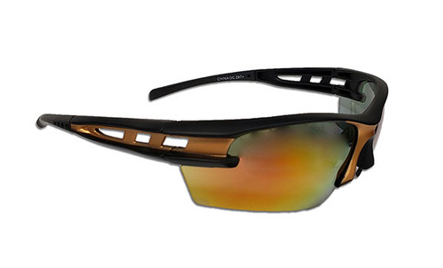 Mango Black/Orange Frame with Rubber Tips - Orange Mirror Lens - CSA