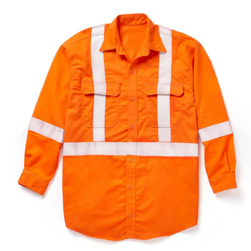 FR Hi Vis GlenGuard Orange Uniform Shirt with CSA Segmented - FR6536OH