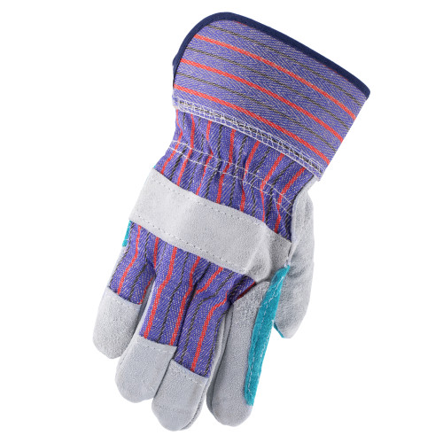 Heavy Duty Cowsplit Gloves - Double Palm & Index - Rubberized Cuff Palm Lined