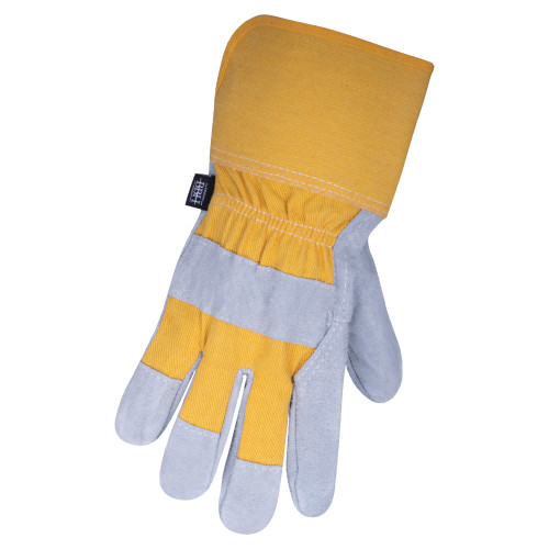 Cowsplit Gloves - Deluxe - Yellow Cotton - Rubber Cuff