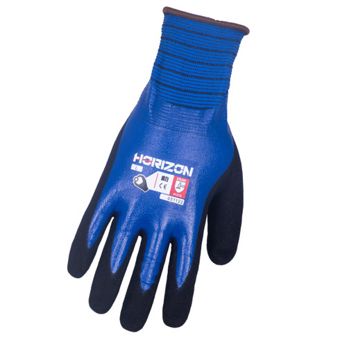 Horizon Blue Nylon Double Dipped Nitrile Coated Gloves