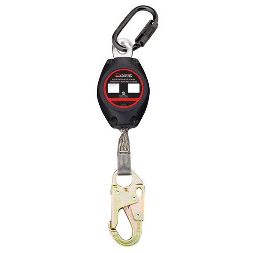 Dynamic Webbing Self-Retracting Lifeline CSA Class SRL, with Small Snap Hook and Triple Action Carabiner - 11' (3.4m)