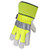 Lined Hi-Vis Cowhide Gloves - C100 Thinsulate Lining - Lime