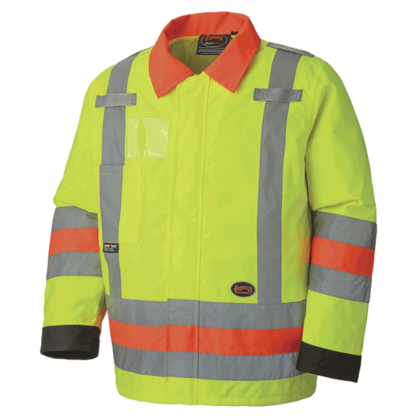 Hi-Viz Traffic Control Waterproof Safety Jacket | Pioneer 6037   Safety Supplies Canada