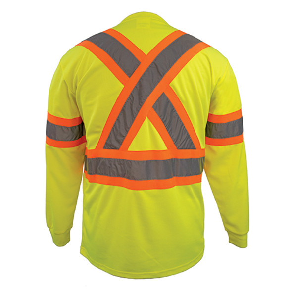 Hi-Vis Micro-Fibre 180 GSM LS T-Shirt | WorkSafe BC | CoolWorks Work Wear TS1204   Safety Supplies Canada
