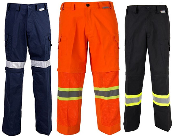 Hi-viz pants for roadwork flaggers, MTQ and CSA compliant.