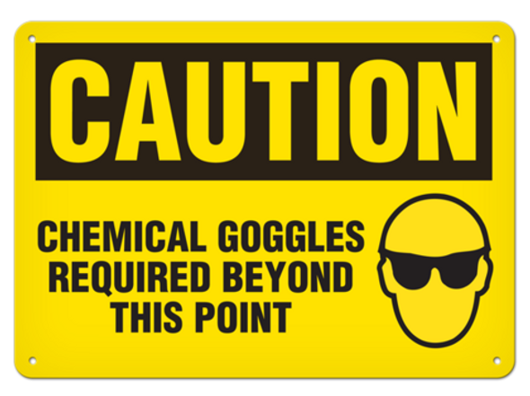 OSHA Safety Sign | Caution Chem. Goggles | INCOM SS2081   Safety Supplies Canada