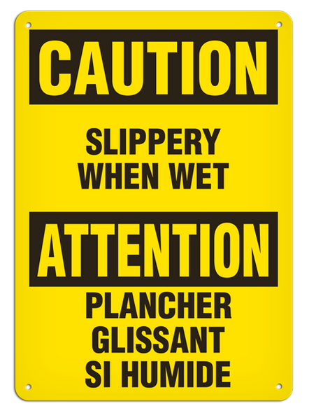 OSHA Safety Sign | Caution E/F Slip Wet | INCOM SS6009   Safety Supplies Canada