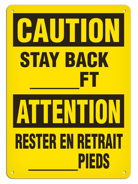 OSHA Safety Sign | Caution E/F Stay Bk  | INCOM SS6011   Safety Supplies Canada