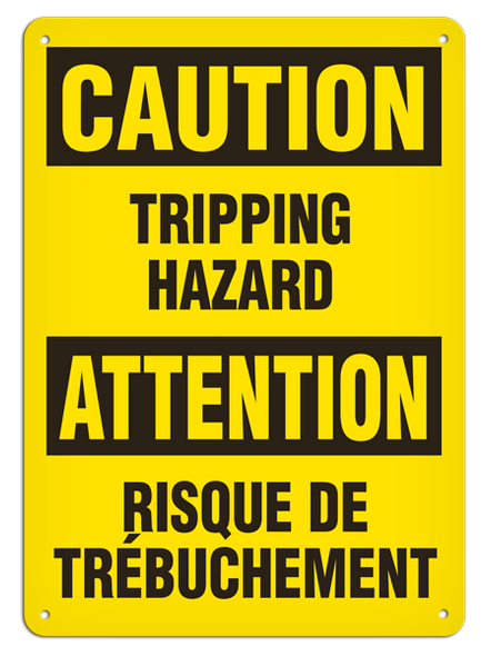 OSHA Safety Sign | Caution E/F Trip Haz | INCOM SS6008   Safety Supplies Canada