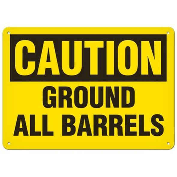 OSHA Safety Sign | Caution Ground Barr  | INCOM SS2042   Safety Supplies Canada