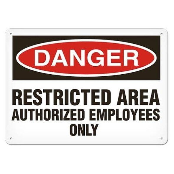 OSHA Safety Sign | Danger Restrict Emp  | INCOM SS1010V, SS1010A, SS1010P, SC1010V, SC1010A, SC1010P, SA1010V, SA1010P   Safety Supplies Canada