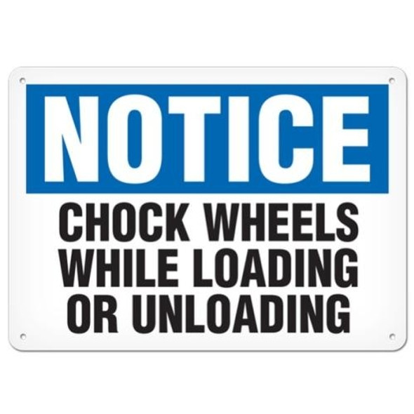 OSHA Safety Sign | Notice Chock Wheels  | INCOM SS4035V, SS4035A, SS4035P, SC4035V, SC4035A, SC4035P, SA4035V, SA4035P   Safety Supplies Canada