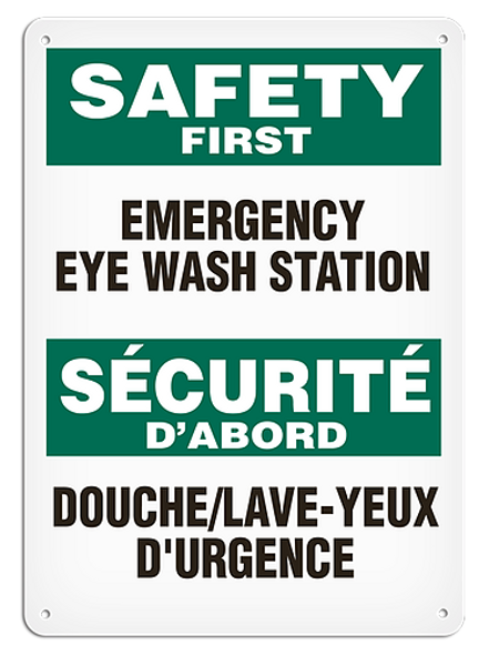 OSHA Safety Sign | Safety E/F Eye Wsh  | INCOM SS6031V, SS6031A, SS6031P, SC6031V, SC6031A, SC6031P, SA6031V, SA6031P   Safety Supplies Canada