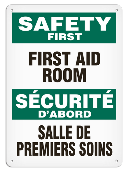 OSHA Safety Sign | Safety E/F First Rm  | INCOM SS6028V, SS6028A, SS6028P, SC6028V, SC6028A, SC6028P, SA6028V, SA6028P   Safety Supplies Canada