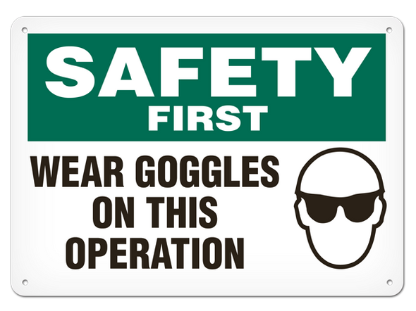 OSHA Safety Sign | Safety Wear Googles  | INCOM SS5007V, SS5007A, SS5007P, SC5007V, SC5007A, SC5007P, SA5007V, SA5007P   Safety Supplies Canada