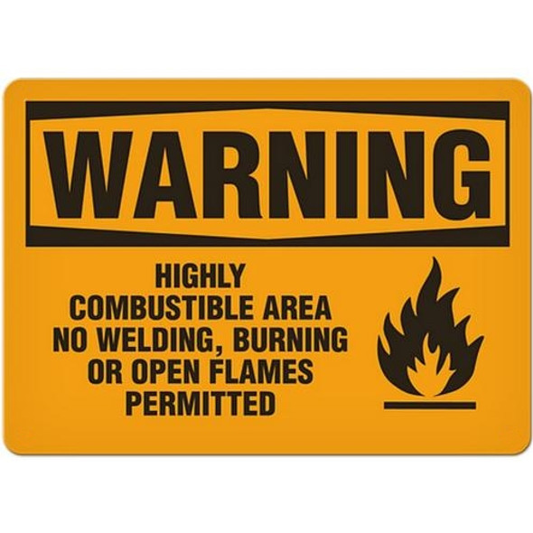 OSHA Safety Sign | Warning Combust Area | INCOM SS3030V, SS3030A, SS3030P, SC3030V, SC3030A, SC3030P, SA3030V, SA3030P   Safety Supplies Canada