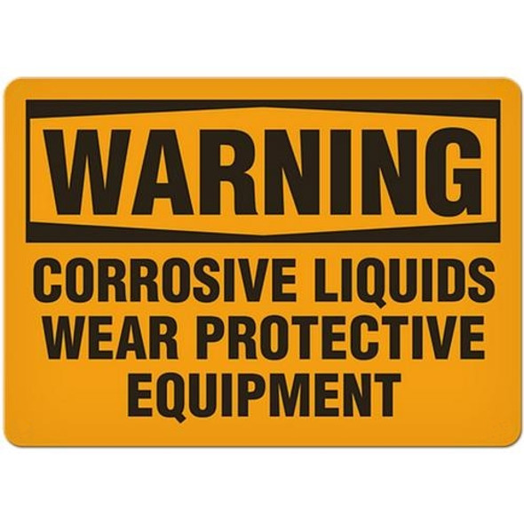 OSHA Safety Sign | Warning Corrosive Liq Wear Pro Equip  | INCOM SS3022V, SS3022A, SS3022P, SC3022V, SC3022A, SC3022P, SA3022V, SA3022P   Safety Supplies Canada
