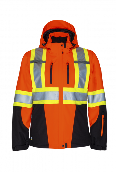 W'S Hi-Vis 3 Layer Insulated Softshell Jacket  | Projob P6424_P799/P6424_P011   Safety Supplies Canada