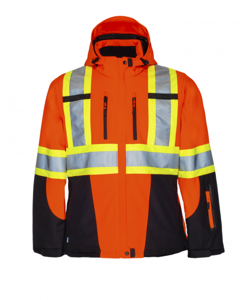 Hi-Vis 3 Layer Insulated Softshell Jacket | Projob P6420_P799/P6420_P011   Safety Supplies Canada