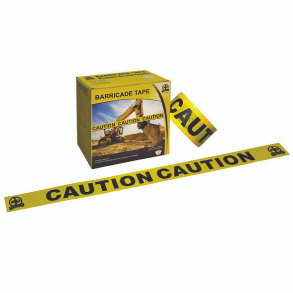 Barricade Tape, Caution, Yellow, 3" x 1000ft