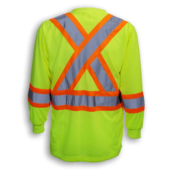 Lime Green 100% Polyester Traffic Safety Shirt BK775   Safety Supplies Canada