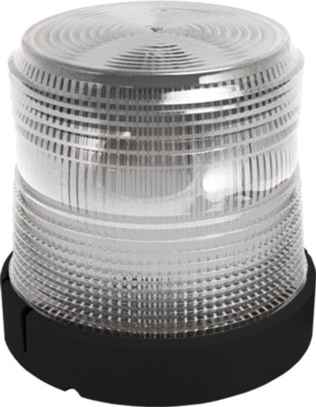 White Medium Profile Fleet LED Beacon Permanent Mount - Lens: Clear - Y Base 201Z-12V-C   Safety Supplies Canada