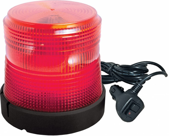 Red Low Profile Fleet + LED Beacon Magnetic Mount - Lens: Red - Y Base 20785   Safety Supplies Canada
