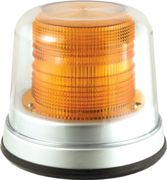 Amber High Profile Fleet + LED Beacon Permanent Mount - Dome: Clear, Lens: Amber 23803   Safety Supplies Canada