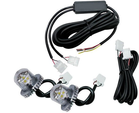 Amber LED Headlight Inserts Permanent Mounting w/ Waterproof Connectors - Lens:  80082W   Safety Supplies Canada