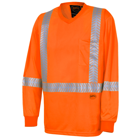 Hi-Viz 50+ UV Protection, Coolpass® Ultra-Cool, Ultra-Breathable Long-Sleeved Safety Shirt with Chest Pocket 6904A/6905A   Safety Supplies Canada