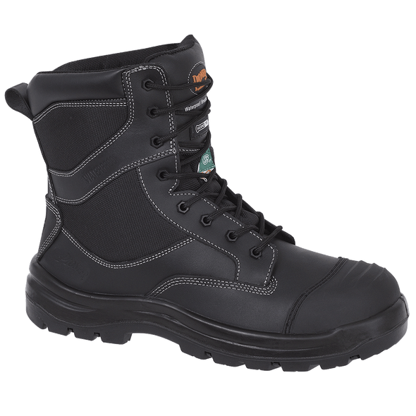 Metal-Free Composite Toe/Plate Leather Work Boots - Black