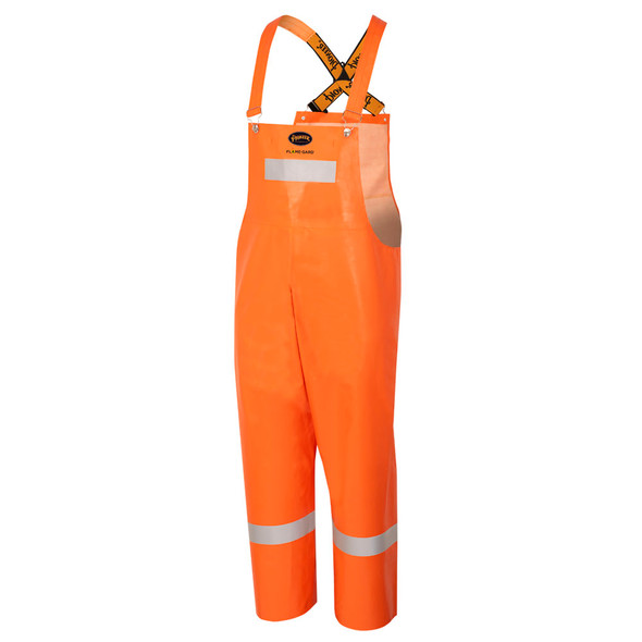Hi-Viz FR/Arc Super-HD Safety Rain Bib Pants - Hi-Viz Orange 5990P   Safety Supplies Canada