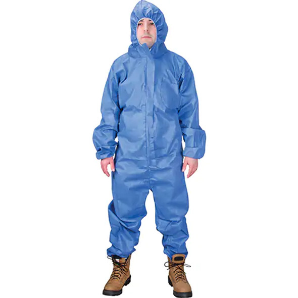 Hooded Coveralls, Large, Blue, SMS | Zenith SGX195/SGX196/SGX197/SGX198/SGX199/SGX200   Safety Supplies Canada