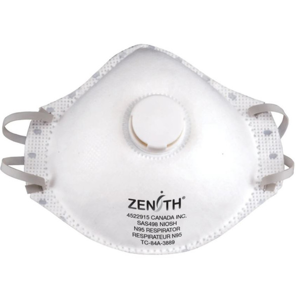 Particulate Respirators N95  W/ Valve | Box of 12 | NIOSH Certified | Zenith