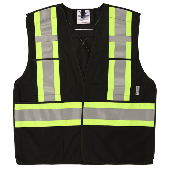 Open Road 5 Point Tear Away Safety Vest – Vi-brance¬ 4″ Safety Stripes –  Polyester Mesh, Safety Vest, 4 Pockets, D-Ring Access, Fits All,  Fluorescent Green – 6115G