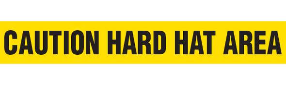 CAUTION HARD HAT AREA Barricade Tape | Pack of 12 | Contractor (2.0 MIL) | INCOM