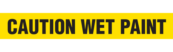 CAUTION WET PAINT Barricade Tape | Pack of 12 | Contractor (2.0 MIL) | INCOM