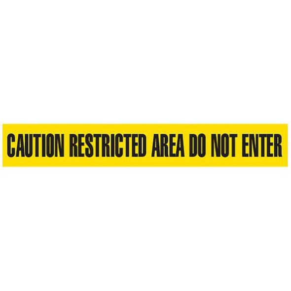 CAUTION RESTRICTED AREA DO NOT ENTER Dispenser Boxed Barricade Tape (Pack of 12 Rolls)