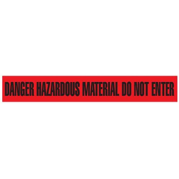 DANGER HAZARDOUS MATERIAL DO NOT ENTER Dispenser Boxed Barricade Tape (Pack of 12 Rolls)