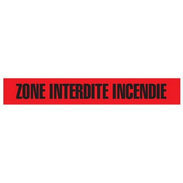 ZONE INTERDITE INCENDIE Dispenser Boxed Barricade Tape - Red (Pack of 12 Rolls)