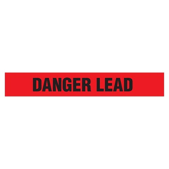 DANGER LEAD Dispenser Boxed Barricade Tape (Pack of 12 Rolls)