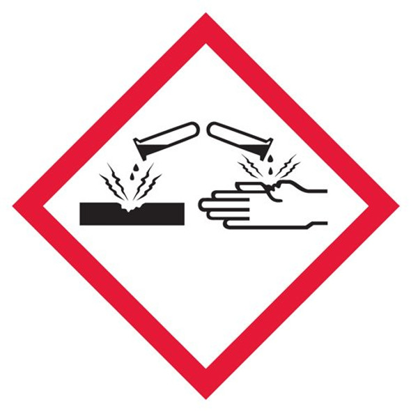 2" x 2" Corrosive Pictogram Label - 500/roll