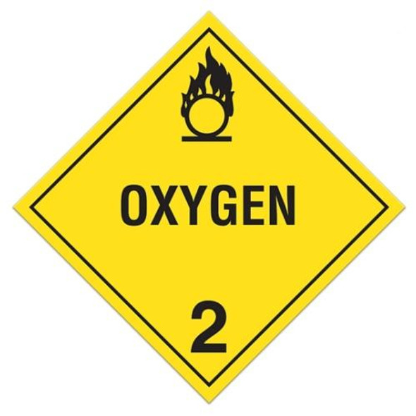 Class 2 "Oxygen 2" Sign (Pack of 100 pcs)
