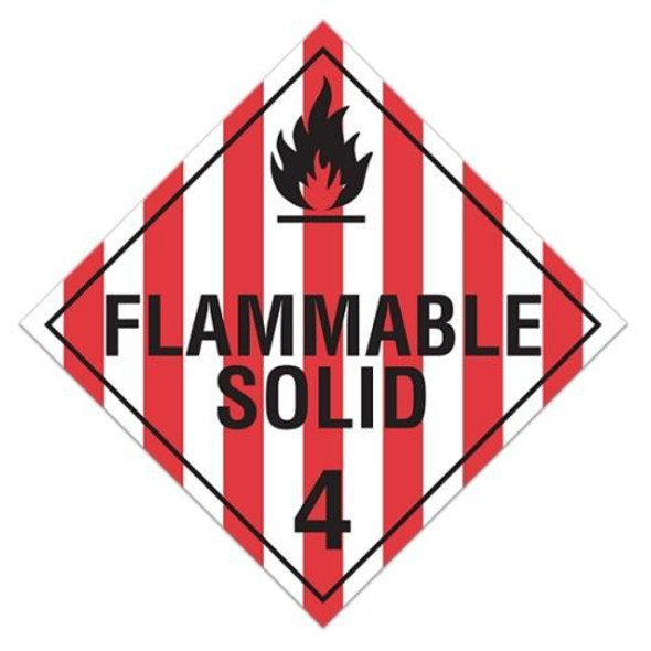 Class 4.1 "Flammable Solid 3" Sign (Pack of 100 pcs)